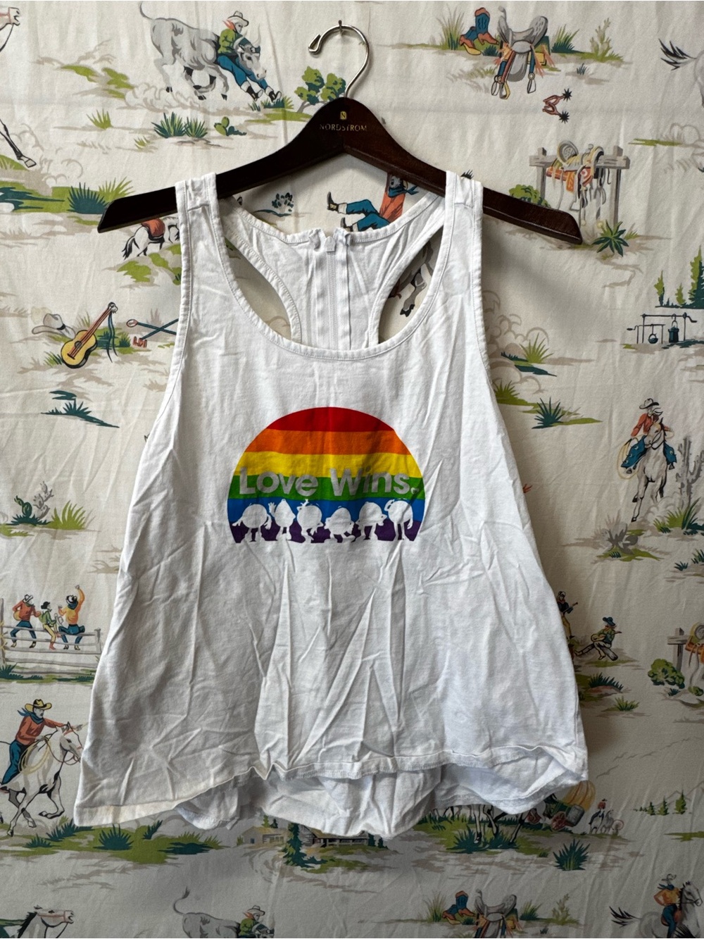 M&M’s White Tank Top with Rainbow "Love Wins" Graphic size XL